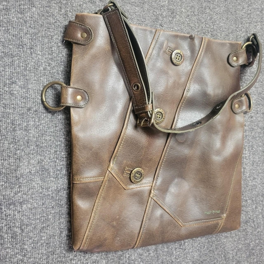 Matt & Nat Vegan Leather Crossbody Messenger Bag Gorpcore Hiking Bag Travel Bag